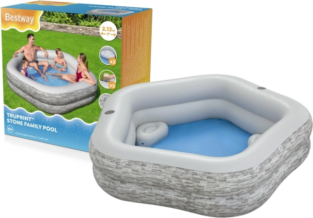 felfújható sarok kerti medence 213 × 206 × 53 cm bestway