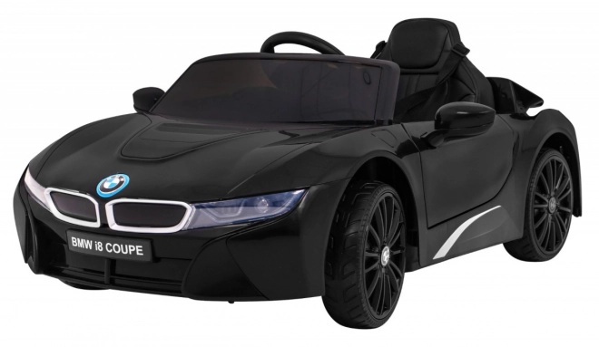 BMW I8 Lift Akkumulátoros Autó Fekete + távirányító + lassú indítás + 3 pontos övek + MP3 USB + LED dióda