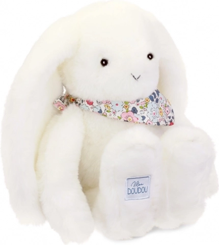 Doudou plüss nyuszi kendővel fehér 35 cm