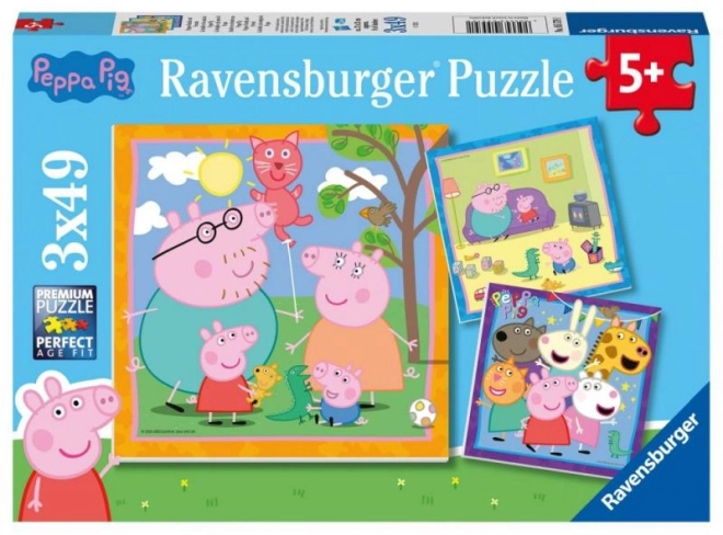 Peppa malac 3x49 darabos puzzle