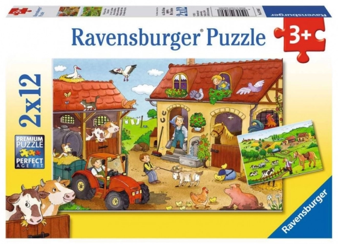 Ravensburger puzzle farmán dolgozók 2x12 darabos