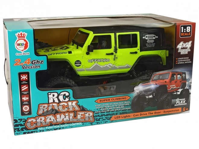 Terepjáró Rock Crawler zöld rugós 4x4