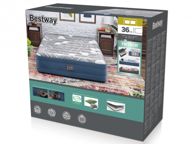 Kényelmes Bestway 2s Queen matrac 203x152x36cm beépített pumpával 6712Y