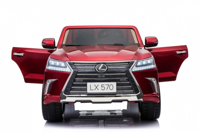 Lexus LX570 lakkozott autó 2 gyermek részére Piros + távirányító + EVA kerekek + MP3 LED rádió