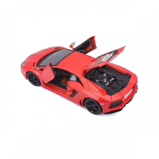 Lamborghini Aventador Coupé fém model 1:24 - narancssárga-piros