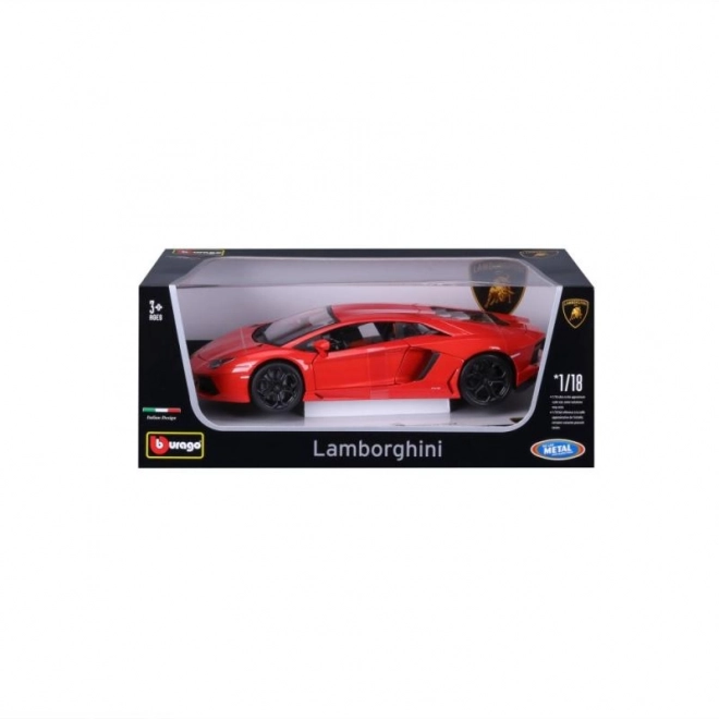 Bburago Lamborghini Aventador LP700-4 fém autó 1:18 méretarányban, narancssárga