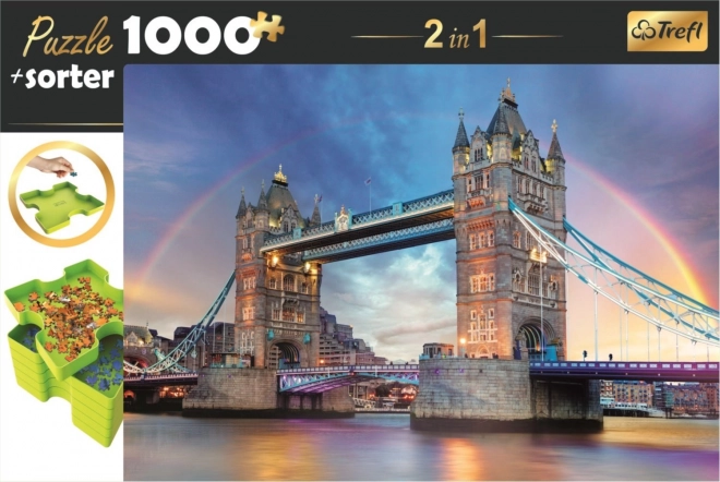 Trefl puzzle és darabcsoportosító 2 az 1-ben Tower Bridge, London 1000 darab