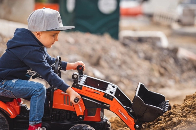 Kubota játék traktor utánfutóval és markolóval