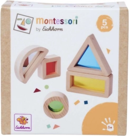 EICHHORN Montessori érzékelő kockák, 5 db, bükkfa