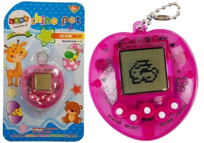 Rózsaszín Tamagotchi játék rövid lánccal