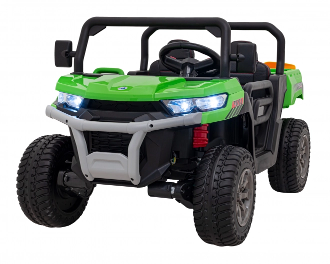Auto Pick-Up Speed 900 pro gyerekek Zöld + 4x4 meghajtás + mozgatható pumpa + csomagtér + távirányítás + lapát + LED audio