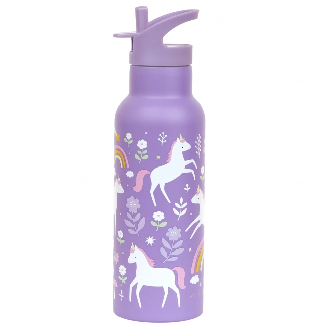 A Little Lovely Company Rozsdamentes acél ivópalack 500 ml – Egyszarvúak és szivárványok