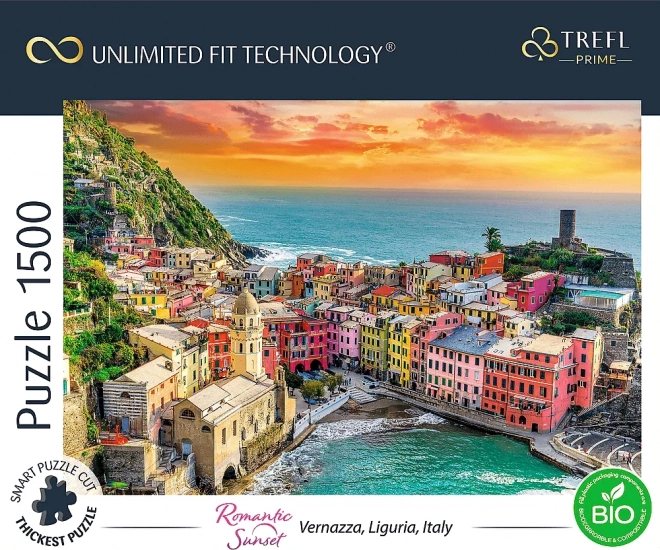 trefl puzzle romantikus naplemente: vernazza, liguria, olaszország 1500 darab