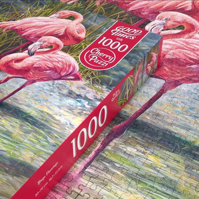 Piros puzzle flamingók 1000 darabos