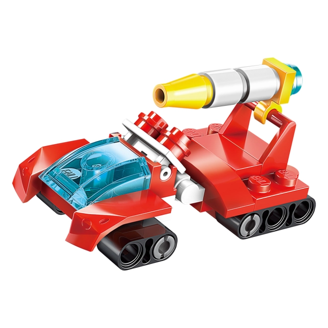 Futurisztikus jármű és robot egy dobozban
