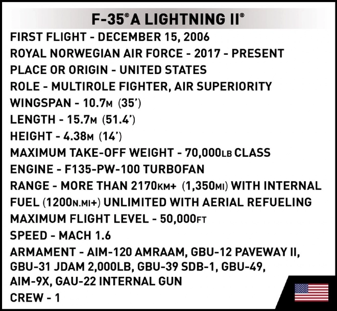 F-35a Lightning Ii vadászgép modell - Lengyel kiadás