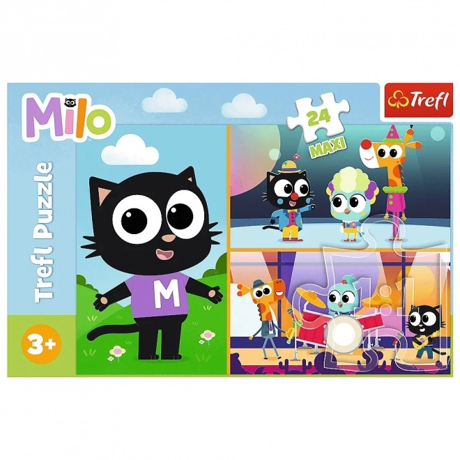 Puzzle 24 elem Maxi kalandok Milo kis cicával