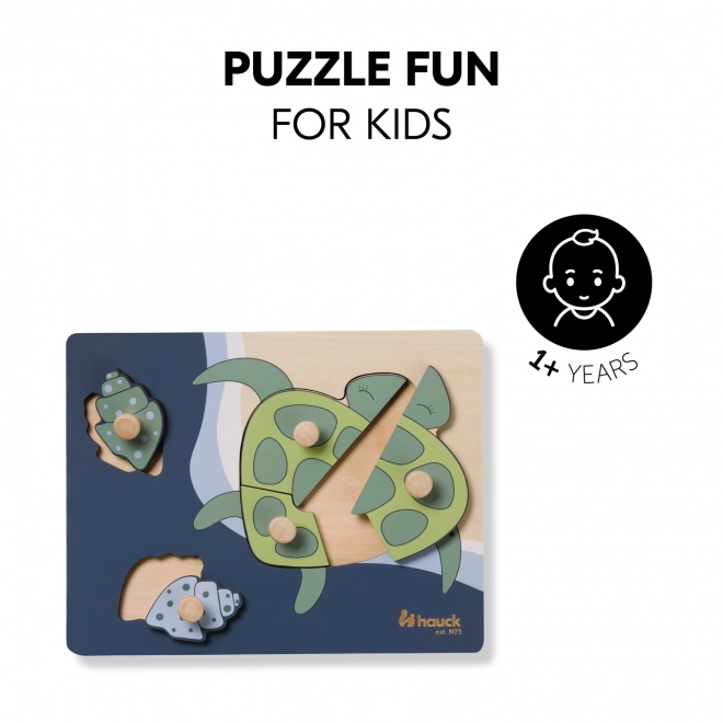 Fa puzzle - teknős