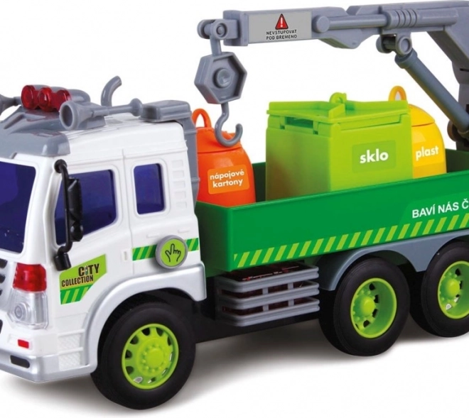 Auto kukás City Collection szelektív hulladékgyűjtő konténerekkel
