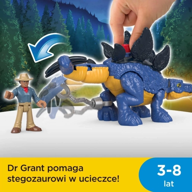 Imaginext Jurassic World Stegosaurus és Dr. Grant játékfigura készlet