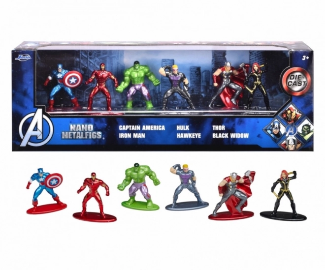 Avengers fém figura készlet 6 db 4 cm