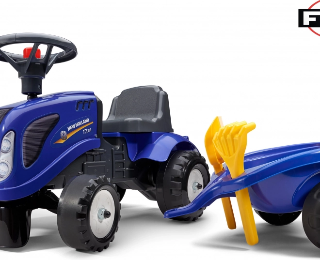Baby New Holland T7 odrázskai pótkocsival és tartozékokkal