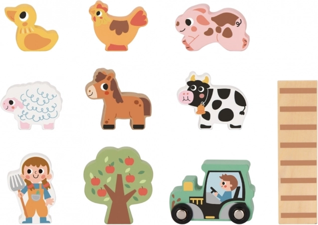 Tooky Toy Fa Összerakható Tanyája Állatfigurákkal