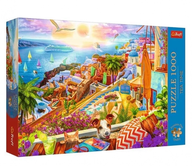 Puzzle 1000 darabos Premium Plus Santorini Látogatás