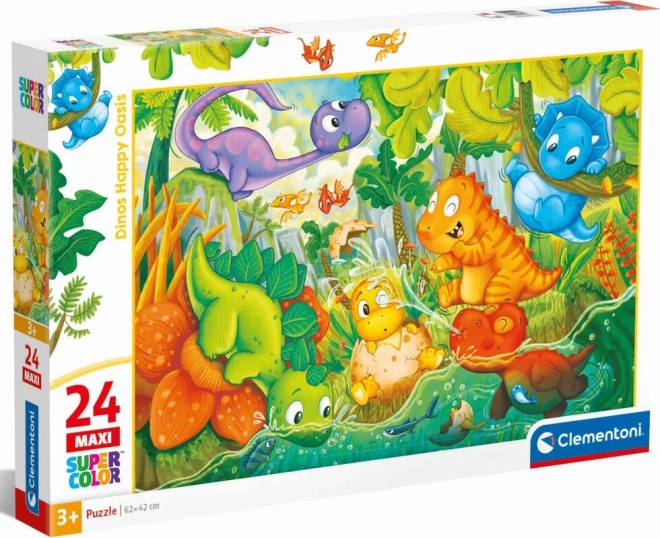 Dinoszaurusz oázis boldogsága maxi puzzle - 24 db