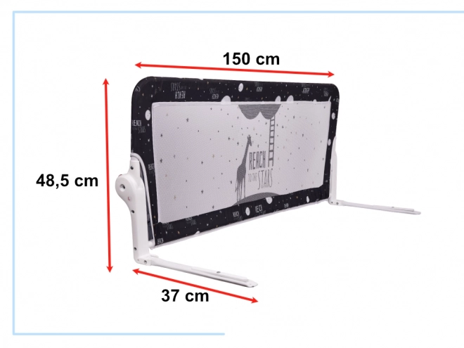 Fekete 150 cm-es ágyvédő korlát