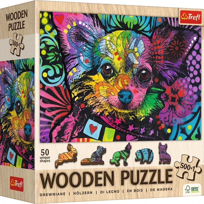 Fa puzzle Színes kölyök