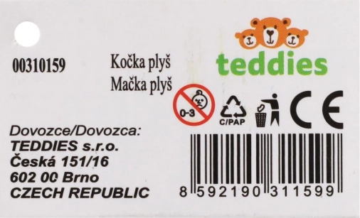 Plüss Fekvő Cica 65 cm