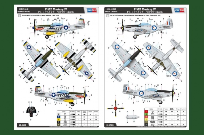 P-51D Mustang IV vadászrepülőgép műanyag modell