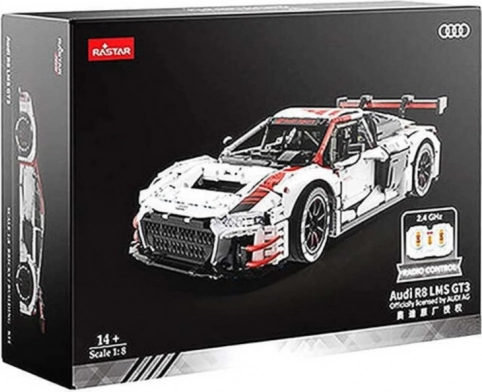 RC autó építőkészlet Audi R8 1:8 méretarányban a Rastar-tól 3322 darabbal