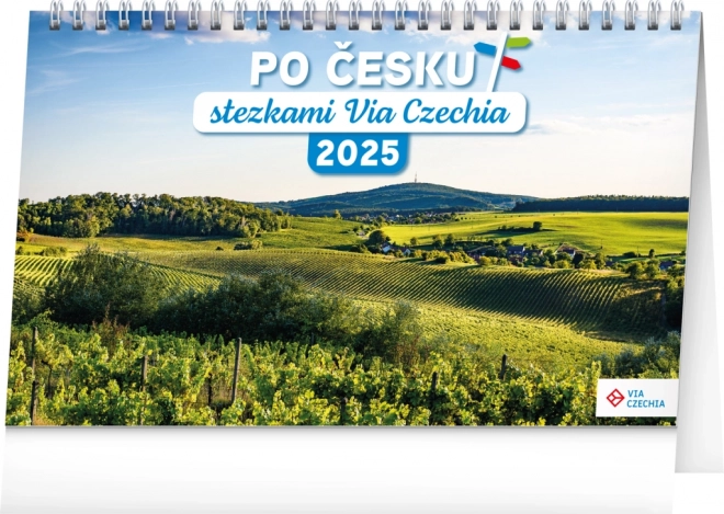 notique asztali naptár Via Czechia túraútvonalak 2025