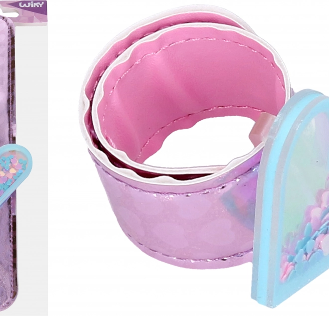 Szív alakú karkötő csillámmal 21,5 cm