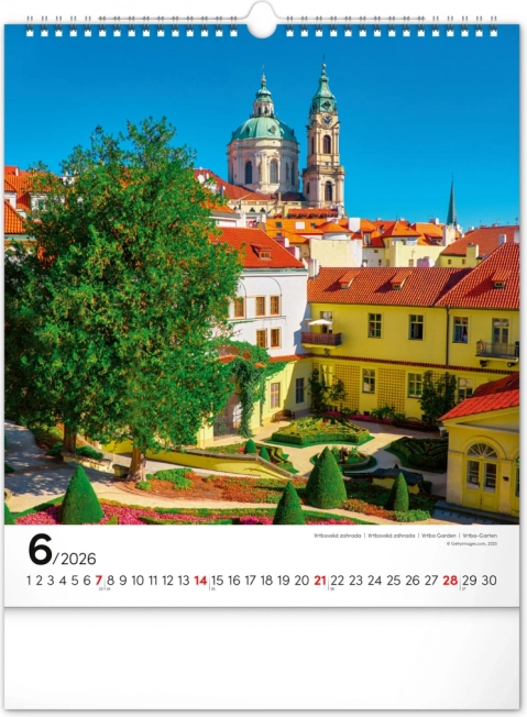 2026-os Prága fali naptár