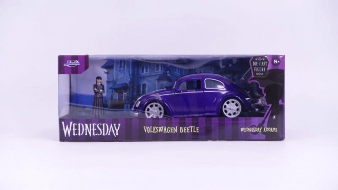 Wednesday VW Bogár 1972 1:24 modell és Wednesday figura