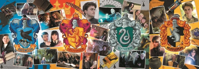 Harry Potter négy roxforti ház panoráma puzzle 1000 darabos