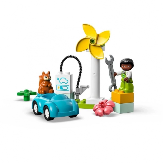 Duplo szélerőmű és elektromos autó