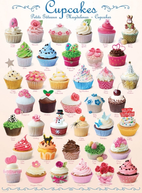 Eurographics puzzle cupcake mintákkal, 1000 darabos