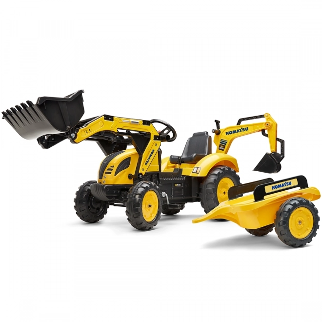Komatsu pedál traktor elülső és hátsó kanállal és hengerrel