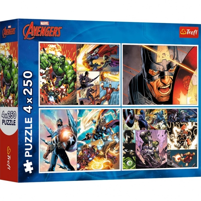 avengers hősies napjai puzzle készlet 4 x 250 darab