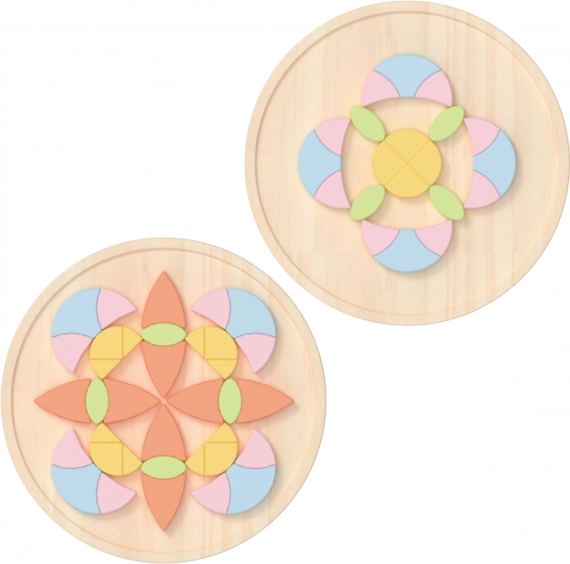 Pasztell mandala Montessori mozaik virágok