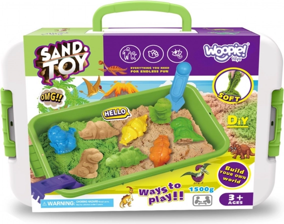 Kinetikus homok WOOPIE 1,5 kg ZOO Safari szett formákkal