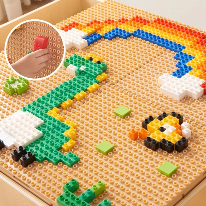Masterkidz fa oktató asztal kiegészítőkkel - STEM fali készlet és 563 építőkocka