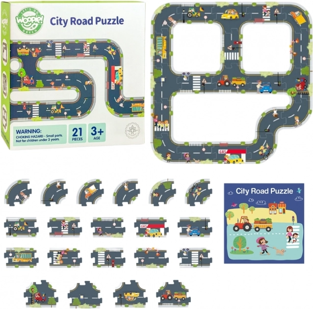 Woopie Green városi puzzle gyerekeknek - Autópálya