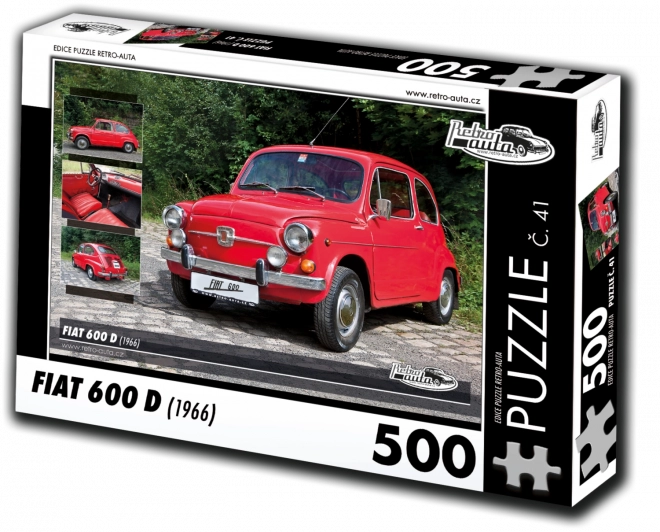 Retro autó puzzle no. 41 Fiat 600 D (1966) 500 darabos