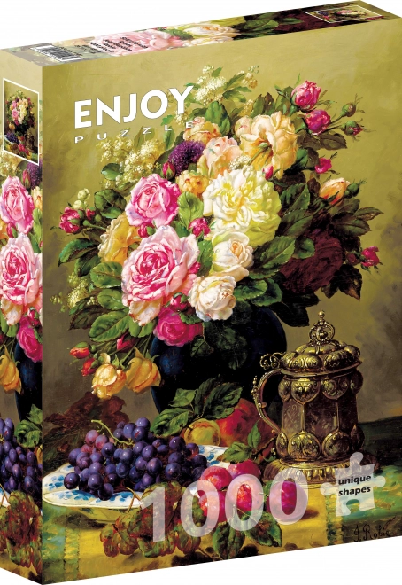 Enjoy puzzle - Csendélet rózsákkal Jean-Baptiste Robie-tól, 1000 darab