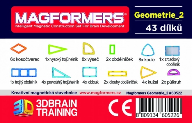 Magformers geometriai oktatódoboz 2. – Sík és tér